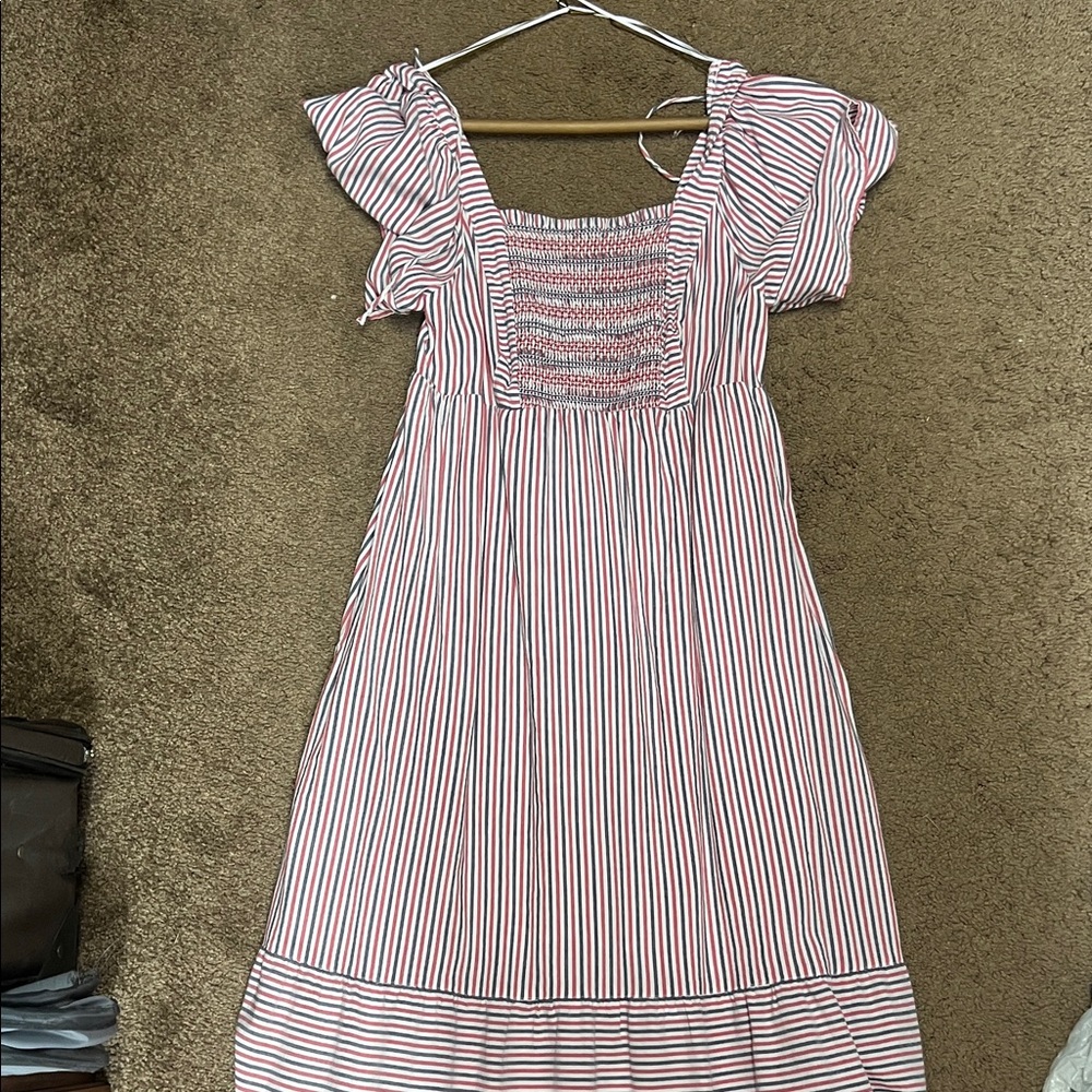 Old Navy Red and White Striped Maxi Dress